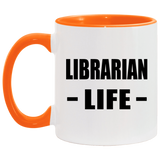Librarian Life - 11oz Accent Mug Orange