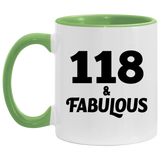 118th Birthday 118 & Fabulous - 11oz Accent Mug Green