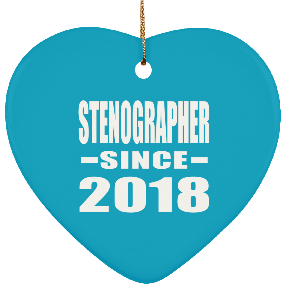 Stenographer Since 2018 - Heart Ornament