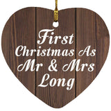 First Christmas As Mr & Mrs Long - Heart Ornament D