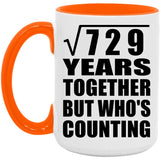 27th Anniversary Square Root of 729 Years Who's Counting - 15oz Accent Mug Orange