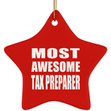 Most Awesome Tax Preparer - Star Ornament