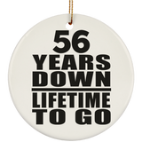 56th Anniversary 56 Years Down Lifetime To Go - Circle Ornament
