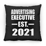 Advertising Executive Established EST. 2021 - Throw Pillow Black