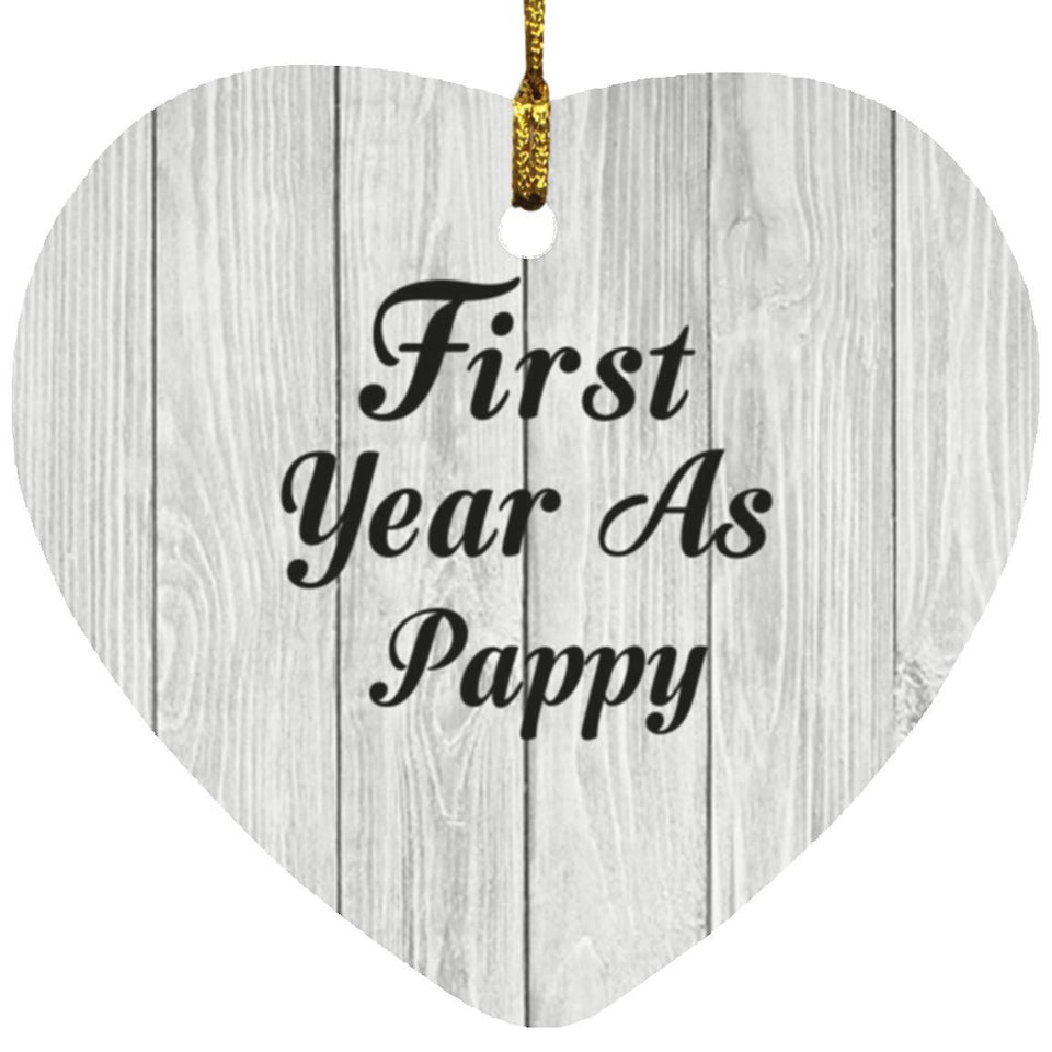First Year As Pappy - Heart Ornament F