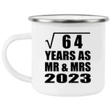 8th Anniversary Square Root of 64 Years As Mr & Mrs 2023 - 12oz Camping Mug