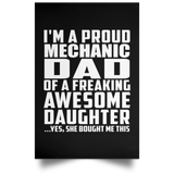 Proud Mechanic Dad Of Awesome Daughter - Poster Portrait