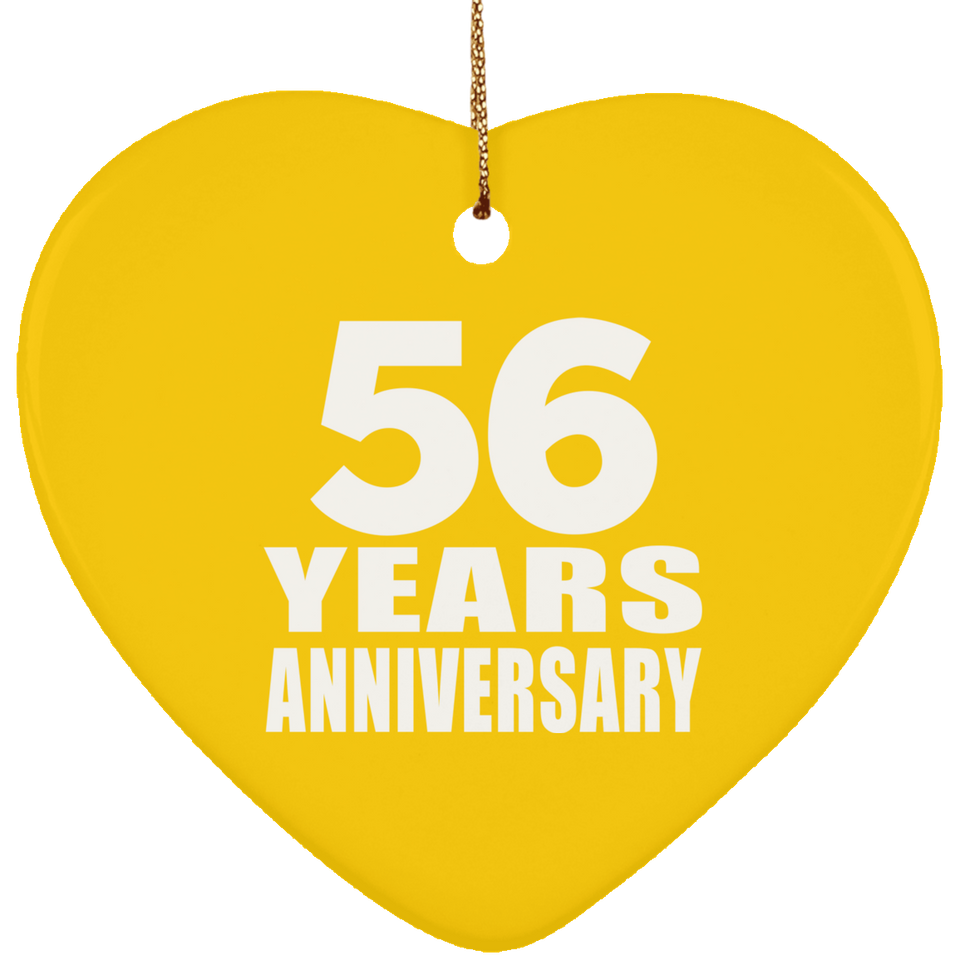 56th Anniversary 56 Years - Heart Ornament