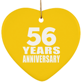56th Anniversary 56 Years - Heart Ornament