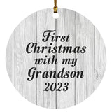 First Christmas With My Grandson 2023 - Circle Ornament F