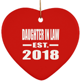 Daughter In Law Established EST. 2018 - Heart Ornament