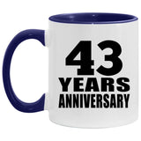 43rd Anniversary 43 Years - 11oz Accent Mug Purple