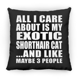 All I Care About Is My Exotic Shorthair Cat - Throw Pillow Black