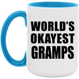 World's Okayest Gramps - 15oz Accent Mug Blue