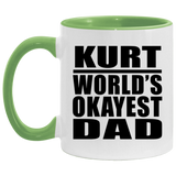Kurt World's Okayest Dad - 11oz Accent Mug Green