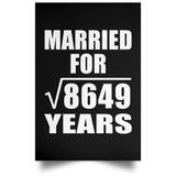 93rd Anniversary Married For Square Root of 8649 Years - Poster Portrait