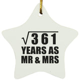 19th Anniversary Square Root of 361 Years As Mr & Mrs - Star Ornament