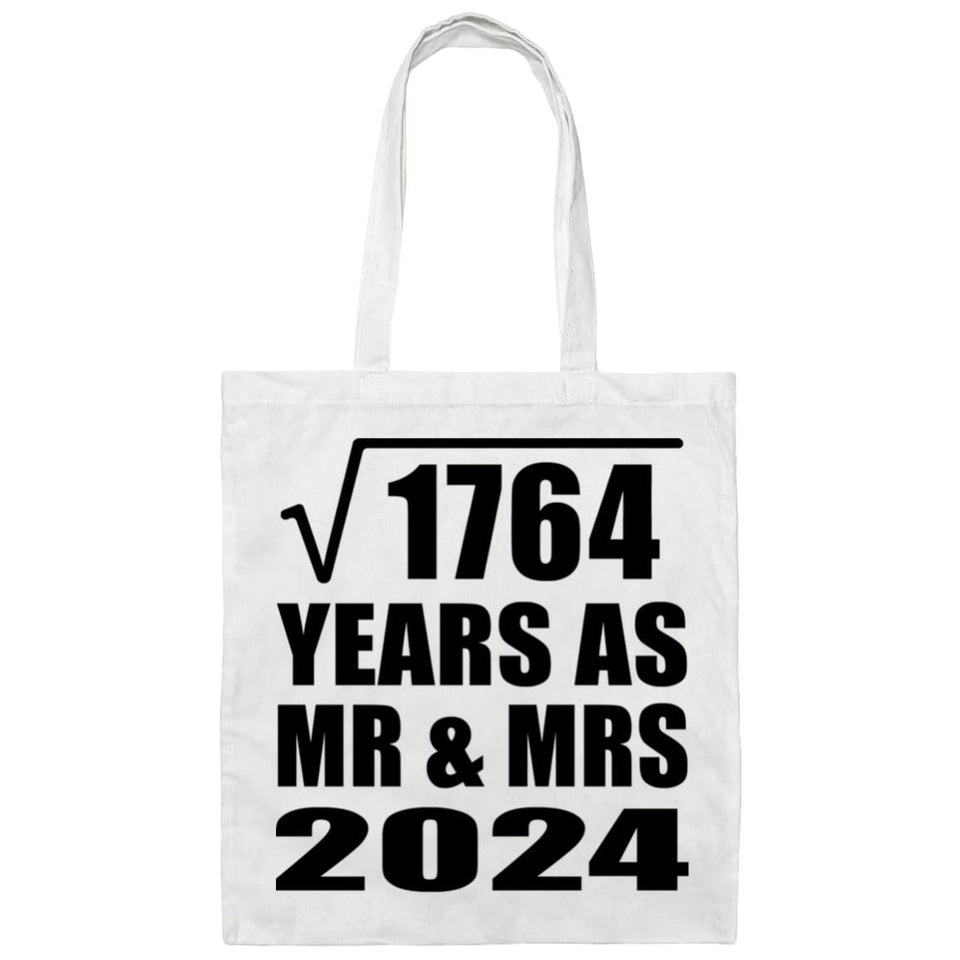 42nd Anniversary Square Root of 1764 Years As Mr & Mrs 2024 - Tote Bag White
