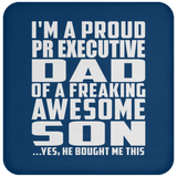Proud Pr Executive Dad Of Awesome Son - Drink Coaster