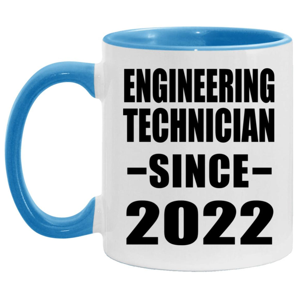 Engineering Technician Since 2022 - 11oz Accent Mug Blue