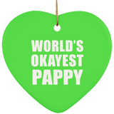 World's Okayest Pappy - Heart Ornament