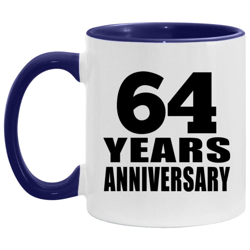 64th Anniversary 64 Years - 11oz Accent Mug Purple