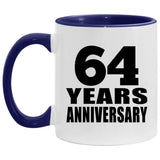 64th Anniversary 64 Years - 11oz Accent Mug Purple