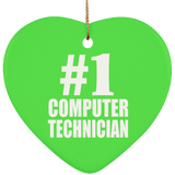 Number One #1 Computer Technician - Heart Ornament