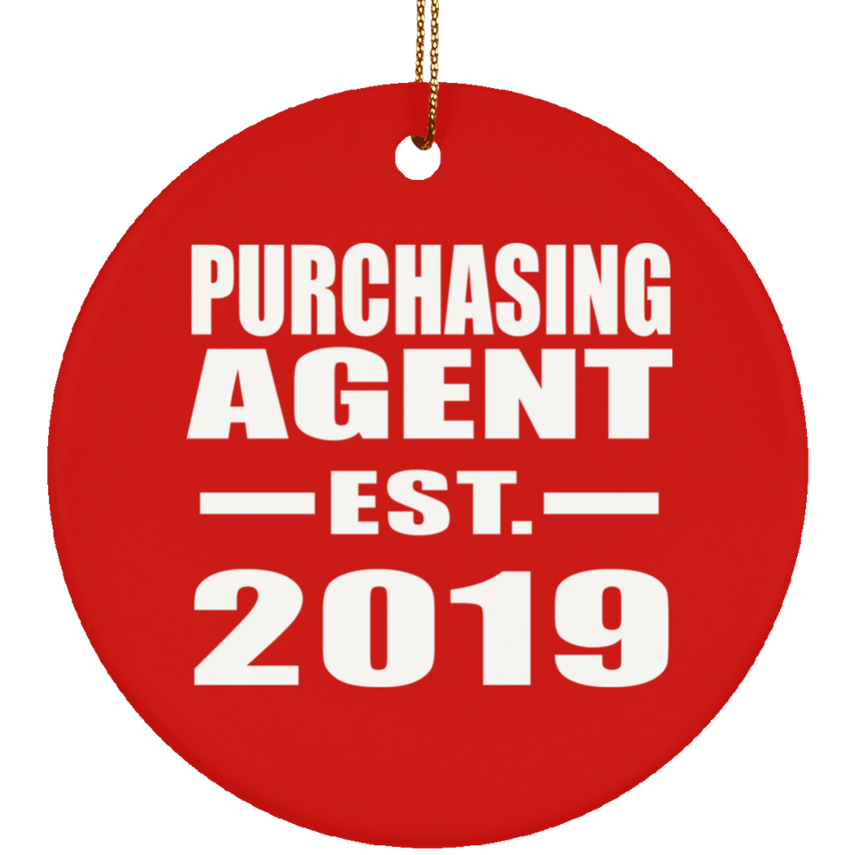 Purchasing Agent Established EST. 2019 - Circle Ornament