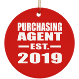 Purchasing Agent Established EST. 2019 - Circle Ornament
