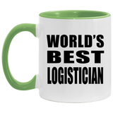 World's Best Logistician - 11oz Accent Mug Green