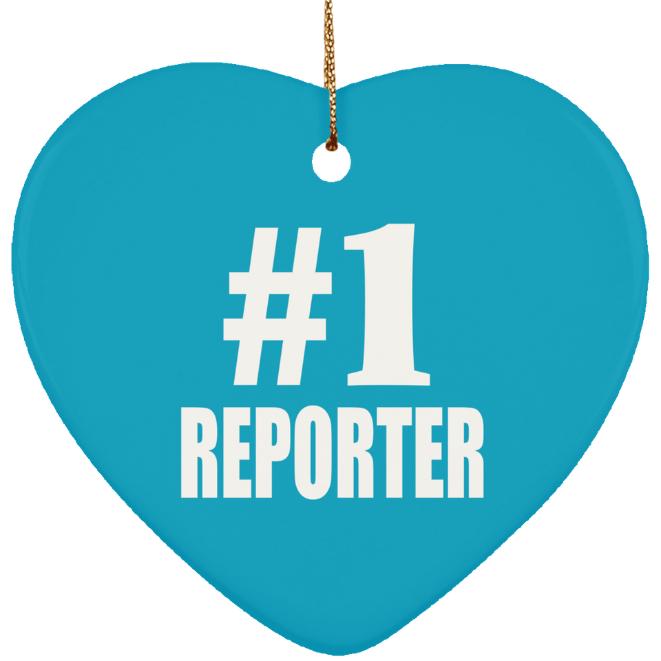 Number One #1 Reporter - Heart Ornament