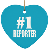 Number One #1 Reporter - Heart Ornament