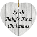 Leah Baby's First Christmas - Heart Ornament F