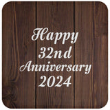Happy 32nd Anniversary 2024 - Drink Coaster D