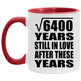 80th Anniversary Square Root of 6400 Years Still In Love - 11oz Accent Mug Red