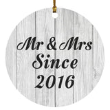 8th Anniversary Mr & Mrs Since 2016 - Circle Ornament F