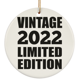 2nd Birthday Vintage 2022 Limited Edition - Circle Ornament