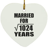32nd Anniversary Married For Square Root of 1024 Years - Heart Ornament