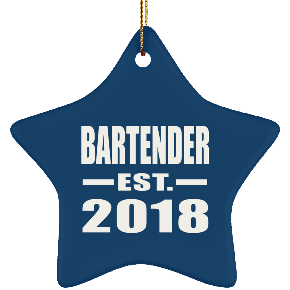 Bartender Established EST. 2018 - Star Ornament