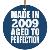 15th Birthday Made In 2009 Aged to Perfection - Circle Ornament
