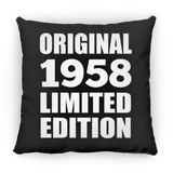 66th Birthday Original 1958 Limited Edition - Throw Pillow Black