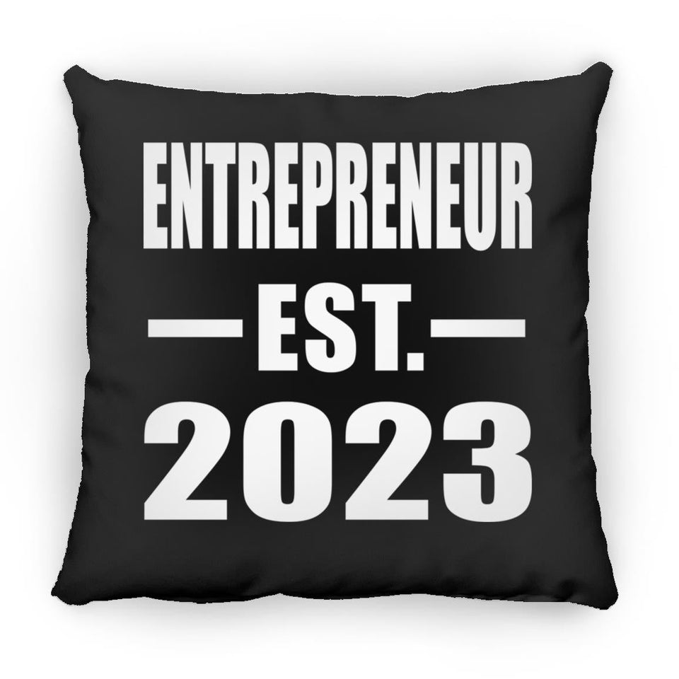 Entrepreneur Established EST. 2023 - Throw Pillow Black