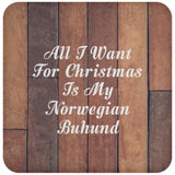 All I Want For Christmas Is My Norwegian Buhund - Drink Coaster E