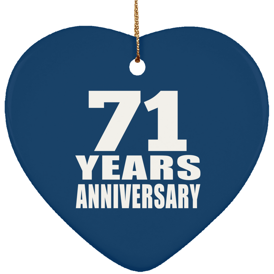 71st Anniversary 71 Years - Heart Ornament