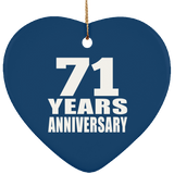 71st Anniversary 71 Years - Heart Ornament