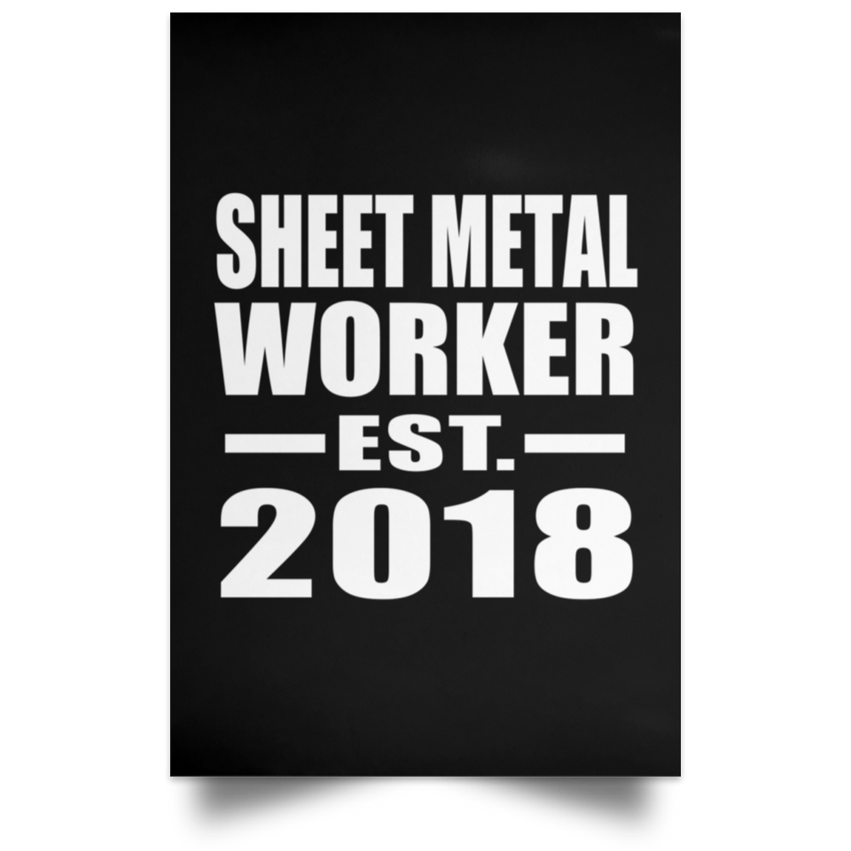 Sheet Metal Worker Established EST. 2018 - Poster Portrait