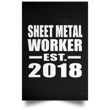 Sheet Metal Worker Established EST. 2018 - Poster Portrait