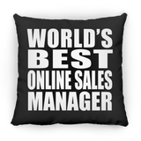 World's Best Online Sales Manager - Throw Pillow Black