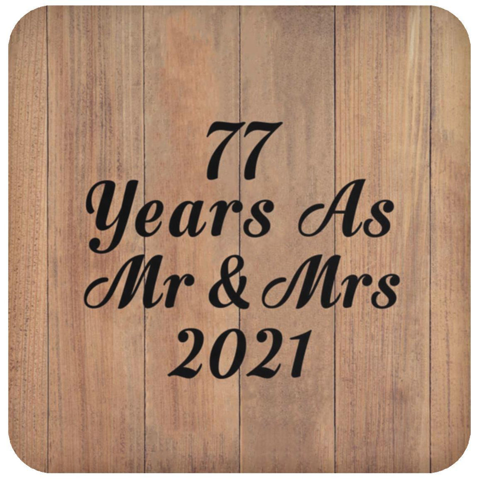77 Years As Mr & Mrs 2021 - Drink Coaster C